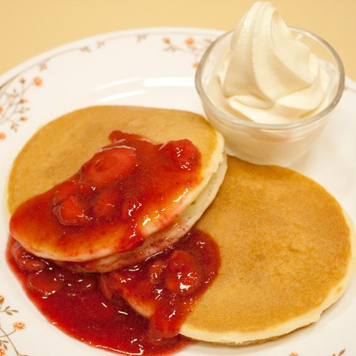 午後のおやつタイムにぴったり なパンケーキ エビデリ パンケーキ14 ストロベリーファーム レストラン 洋食 郡山市西部 ふくラボ