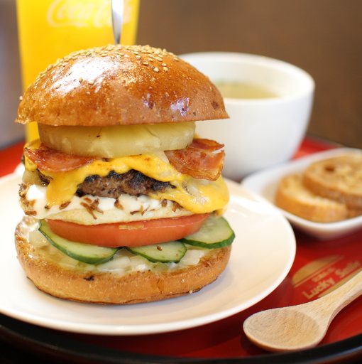 具材たっぷり！タワー系バーガー - エビデリ！バーガー - 会津バーガー