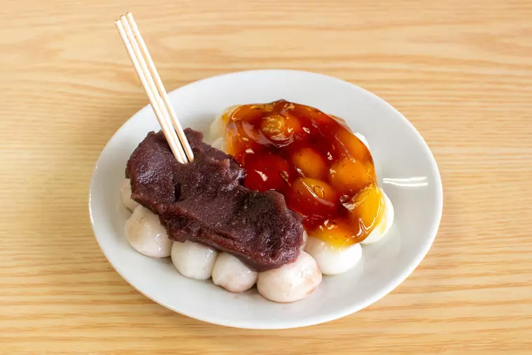 ▲南湖だんご(皿)「あん・みたらし皿」