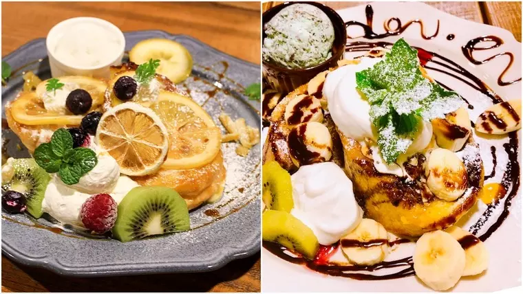 ▲(左)「瀬戸内レモン ハニーシトラスフレンチトースト」
(右)「チョコバナナのフレンチトースト」
各1,200円(税込)