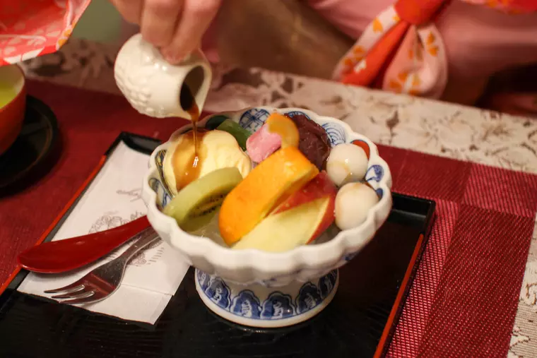 ▲クリームあんみつ（アイス入り）600円(税込)