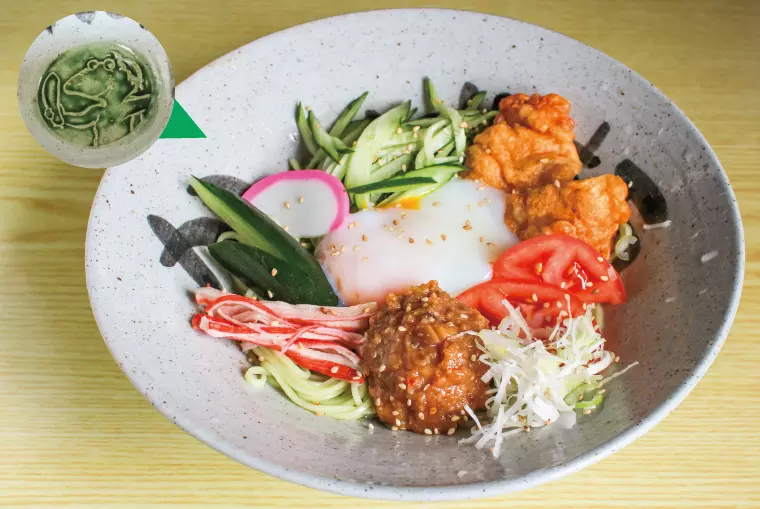 ▲「かっぱ麺」1,080円(税込)
かっぱ麺専用の器は、食べ終わるとかっぱが出現…!?