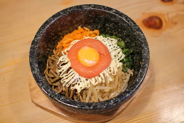 ▲「明太マヨ石焼ビビンバ」1,200 円(税込)
(キムチ、スープ付き)