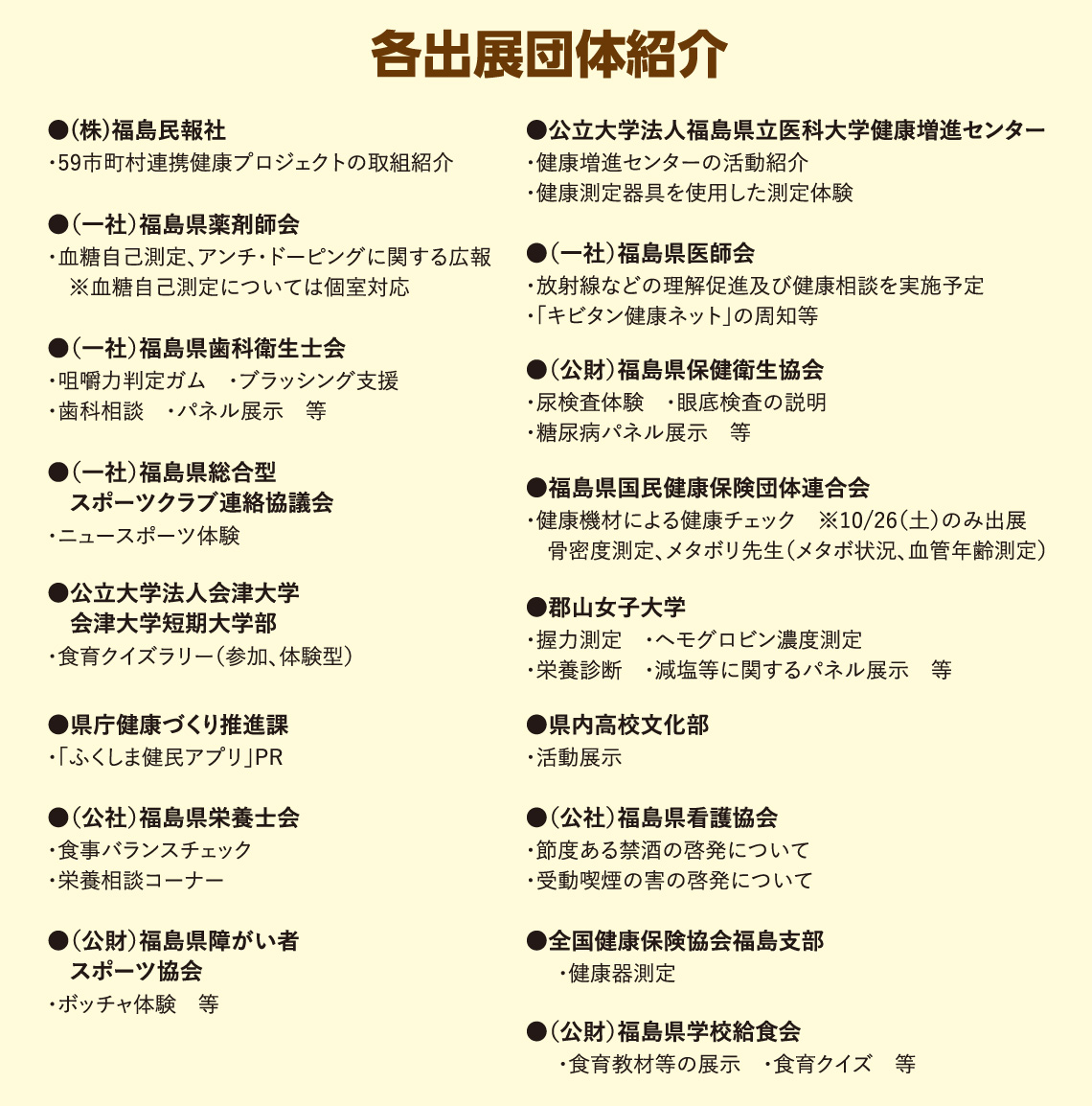 各出展団体紹介