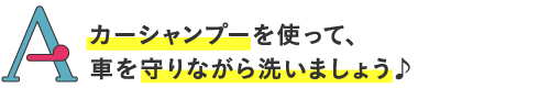 カーシャンプーを使って、車を守りながら洗いましょう♪