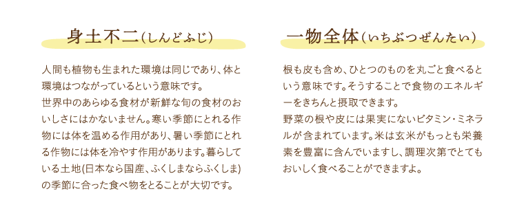 身土不二(しんどふじ)、一物全体(いちぶつぜんたい)