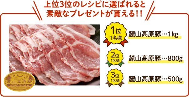 上位3位のレシピに選ばれると素敵なプレゼントが貰える！！
