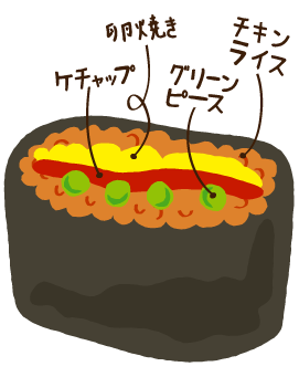 編集部 のんのんオススメの「オムライス風おにぎらず」