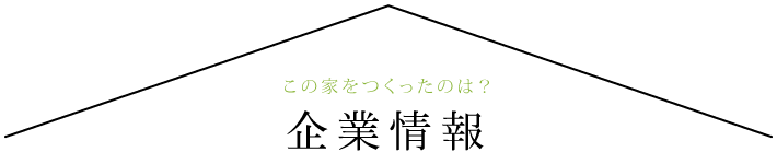 この家をつくったのは？企業情報